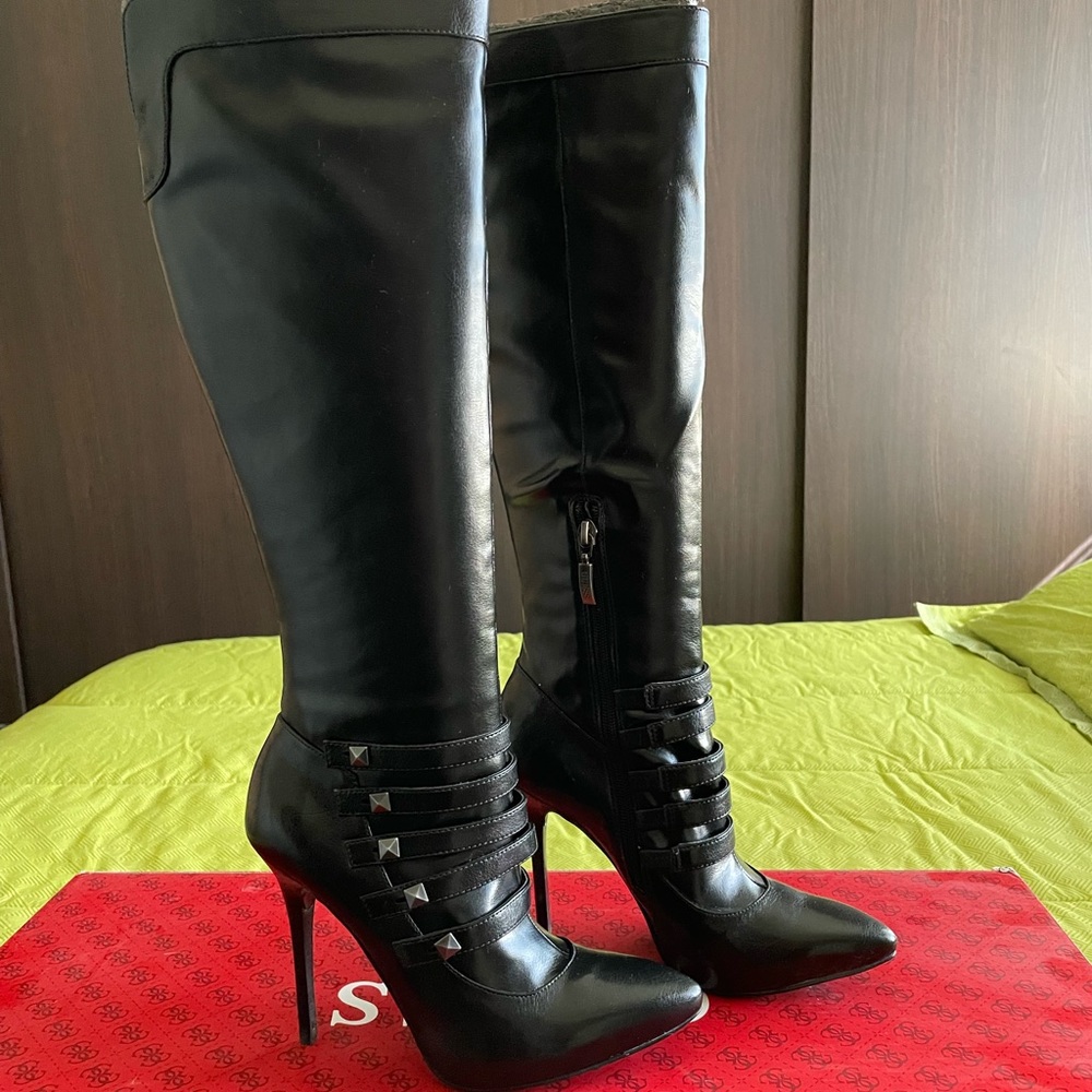 New Guess Floriane Black Knee High Boots size 7